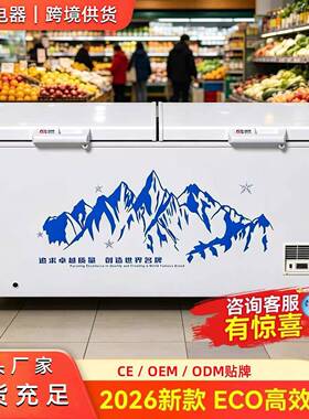 卧式冰柜商用大容量冰箱家用冷冻保鲜双温冷柜冷藏冷冻展示速冻柜