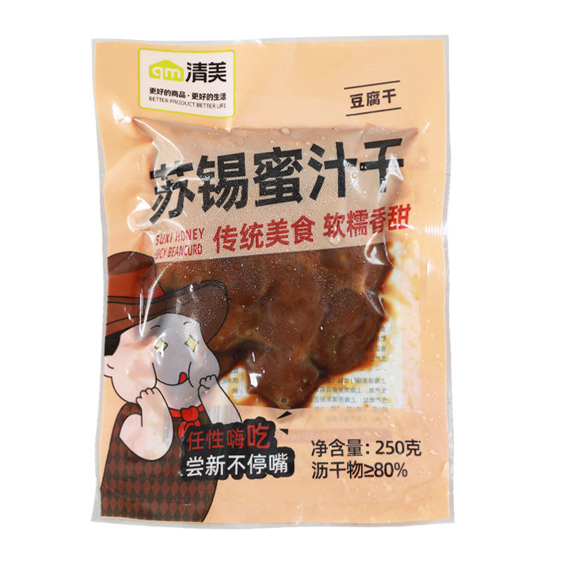 清美苏锡蜜汁干四鲜烤麸即食素香肠豆制品软糯香甜袋装零食顺丰