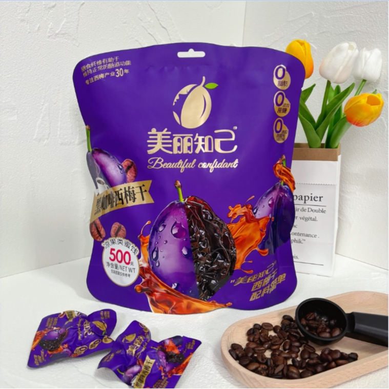 美丽知己0脂黑咖啡西梅干500g