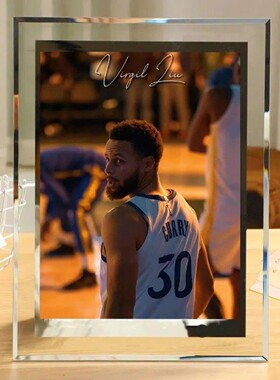 库里NBA篮球明星周边定制水晶玻璃相框摆台diy男生毕业生日礼物