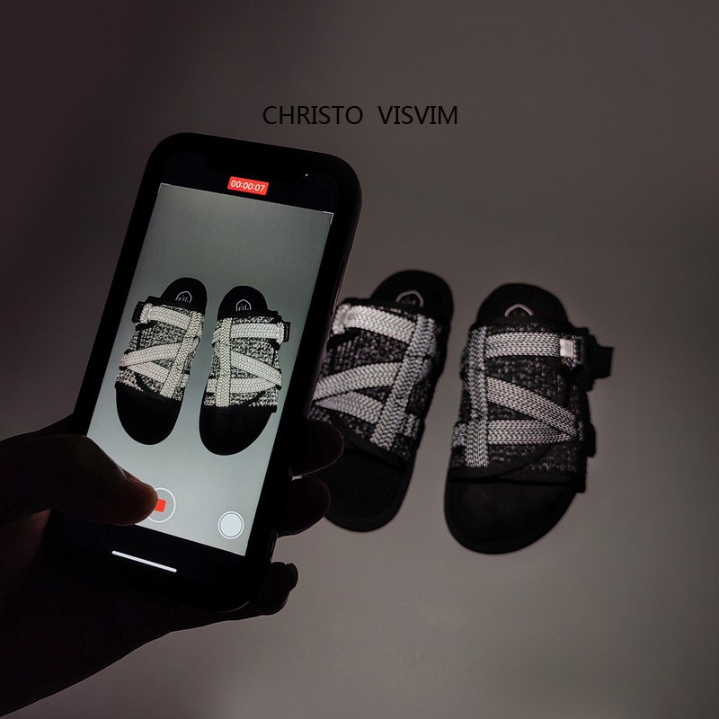新款男女贾基椰子CHRISTO  VISVIM拖鞋潮流休闲一字拖沙滩鞋凉鞋