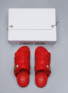莆田CHRISTO  VISVIM拖鞋女情侣时尚户外沙滩鞋男款潮牌外穿凉拖