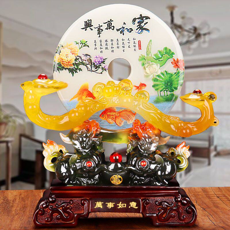 平安扣摆件貔貅一对招财吉祥物客厅电视酒柜装饰公司开业乔迁礼品