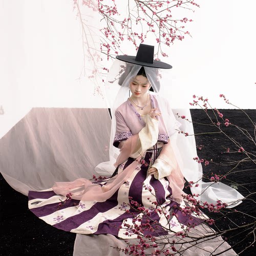 绣花唐褙子24破齐腰裙日常汉服