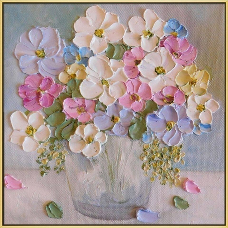 纯手工客厅油画花开富贵餐厅立体刀画玄关轻奢简约抽象花卉装饰画