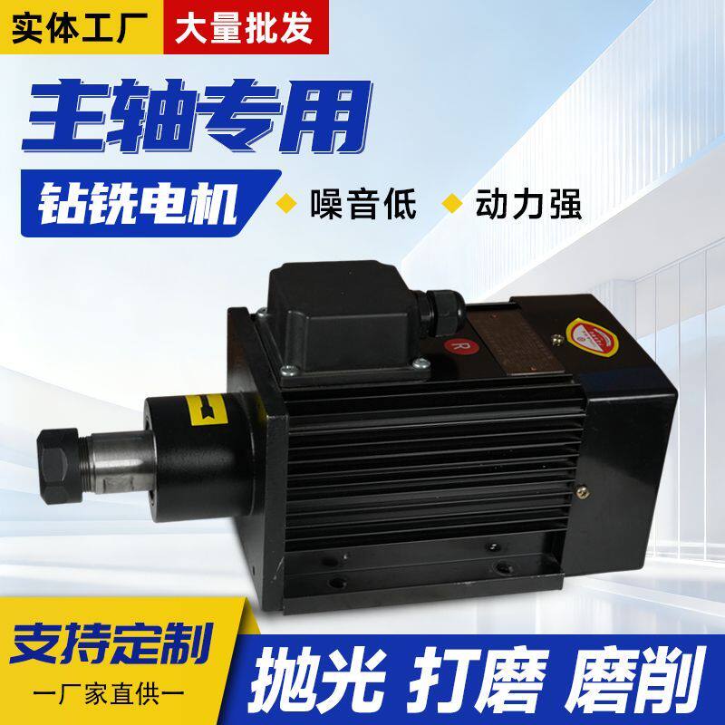 钻铣主轴电机铣床电机钻孔打磨倒角单相220v三相380v调速电机