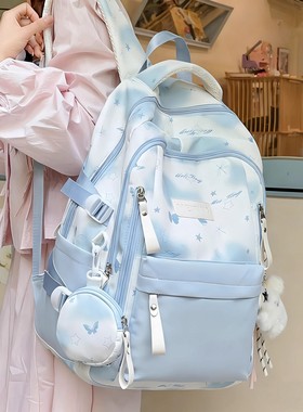 法国Nit Zana书包女小学生2026新款蓝色初中生大容量高中生双肩包