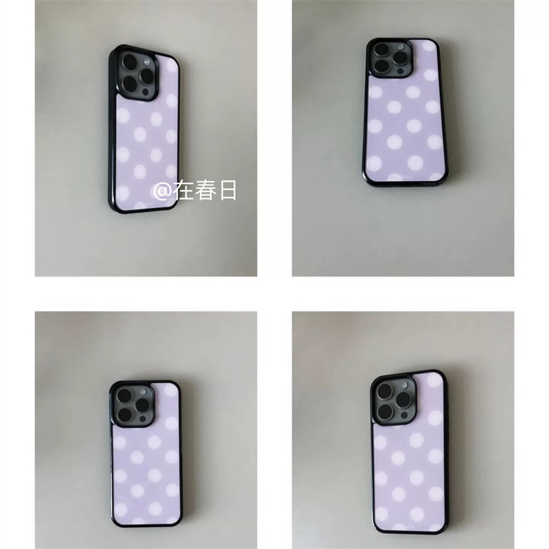 在春日韩国博主同款温柔粉色紫色波点手机壳适用于苹果15promax/14新款xsmax女17promax保护壳16promax/16,3C数码配件,手机保护套/壳,淘宝优惠券,粉丝福利购,淘宝优惠卷