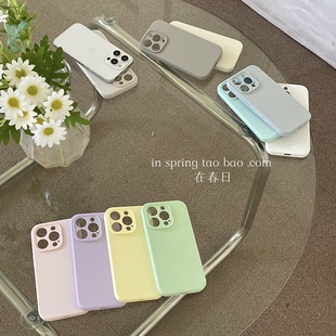 韩国ins纯色液态硅胶全包14promax适用iPhone13pro手机壳14/12情侣14PRO/15Pro新款16promax苹果17promax