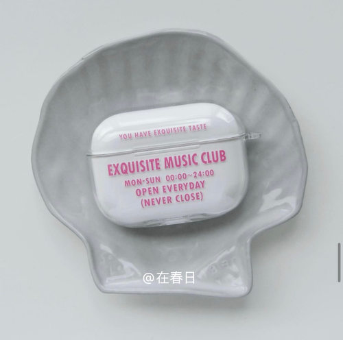 韩国ins小众粉色英文耳机壳