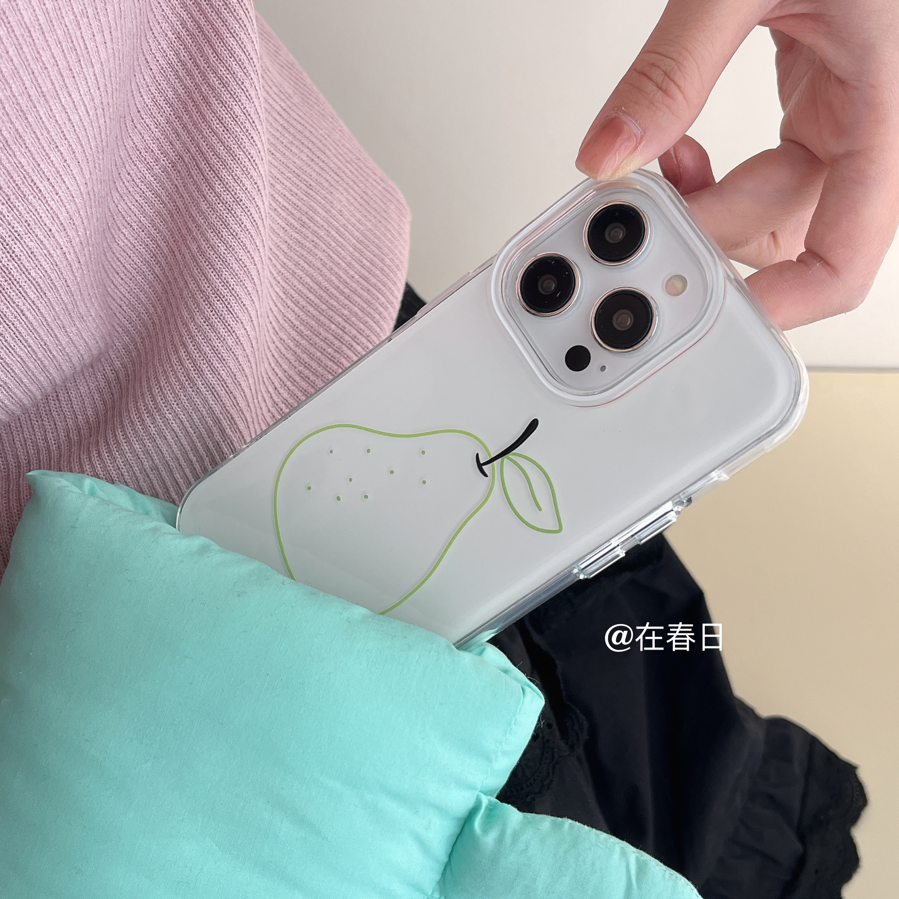 韩系清爽小众一颗梨手机壳