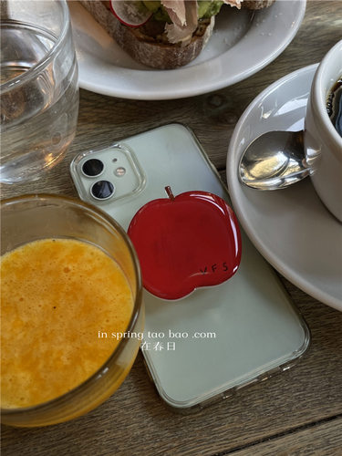 韩国fever同款红苹果支架手机壳