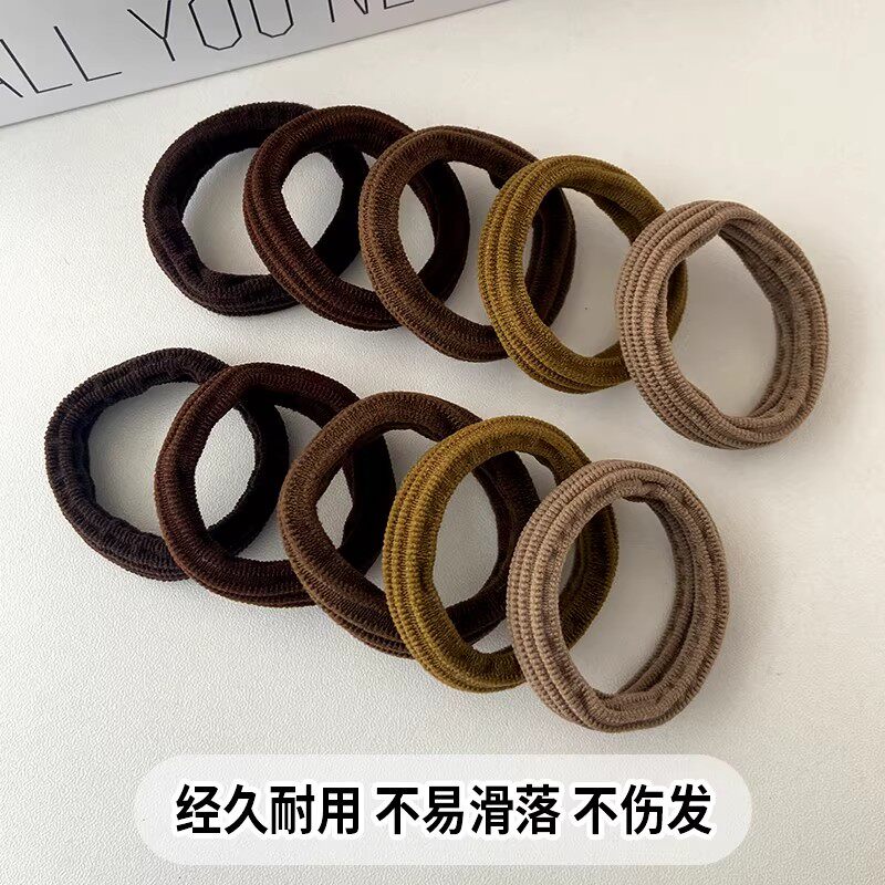 简约无缝发绳黑色高弹耐用头绳无痕扎马尾发圈不伤发粗皮筋头饰品