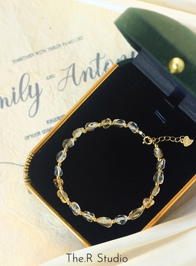 The.R Studio 八方来财 天然随型黄水晶招财手链女可调节手串礼物