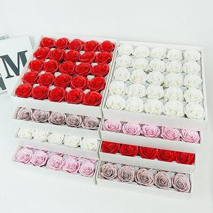 情人节七层苏醒玫瑰花香皂花头手工仿真花干花永生花DIY肥皂花束