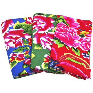 东北大花布方向盘套凤凰牡丹花布装饰人造棉面料抖音网红把套汽车