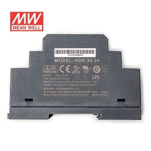明纬24V电源30W HDR-30-24 导轨式 220V转24V直流稳压 台湾品牌
