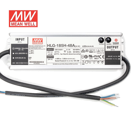 明纬42V LED电源185W HLG-185H-42A 4.4A可调+42V恒压防水7年质保