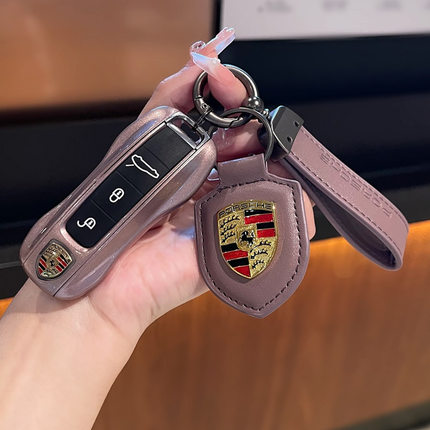 冰梅粉保时捷钥匙壳新款卡宴macan911帕拉梅拉718/taycan钥匙扣套