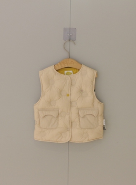 2025冬季韩国moimoln小云朵男童装女宝宝儿童羽绒服马甲背心B77P