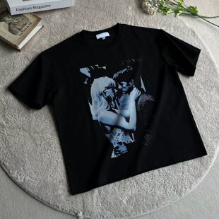 「Blue Velvet」蓝调之吻印花纯棉短袖t恤男女潮ins百搭宽松上衣