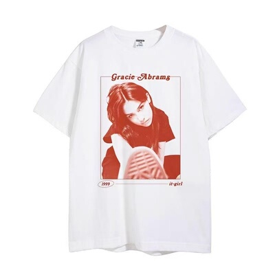 Gracie Abrams葛蕾西短袖t恤t-shirt纯棉欧美高街个性ins男女爆款