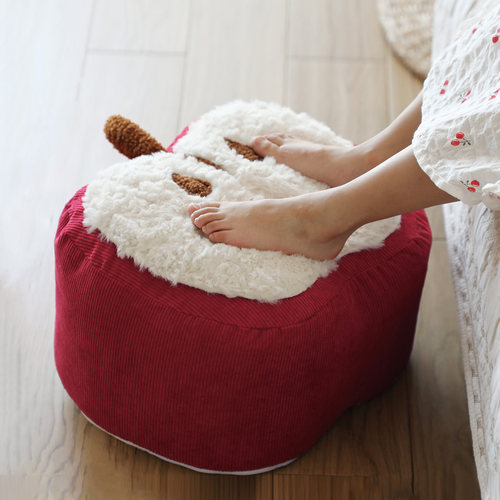 苹果脚凳客厅沙发凳坐墩可爱进门换鞋凳脚踏可拆洗卡通榻榻米蒲团