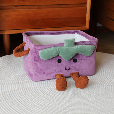 可爱玩具收纳盒客厅零食筐杂物整理置物篮家居桌面储物篮卡通摆件