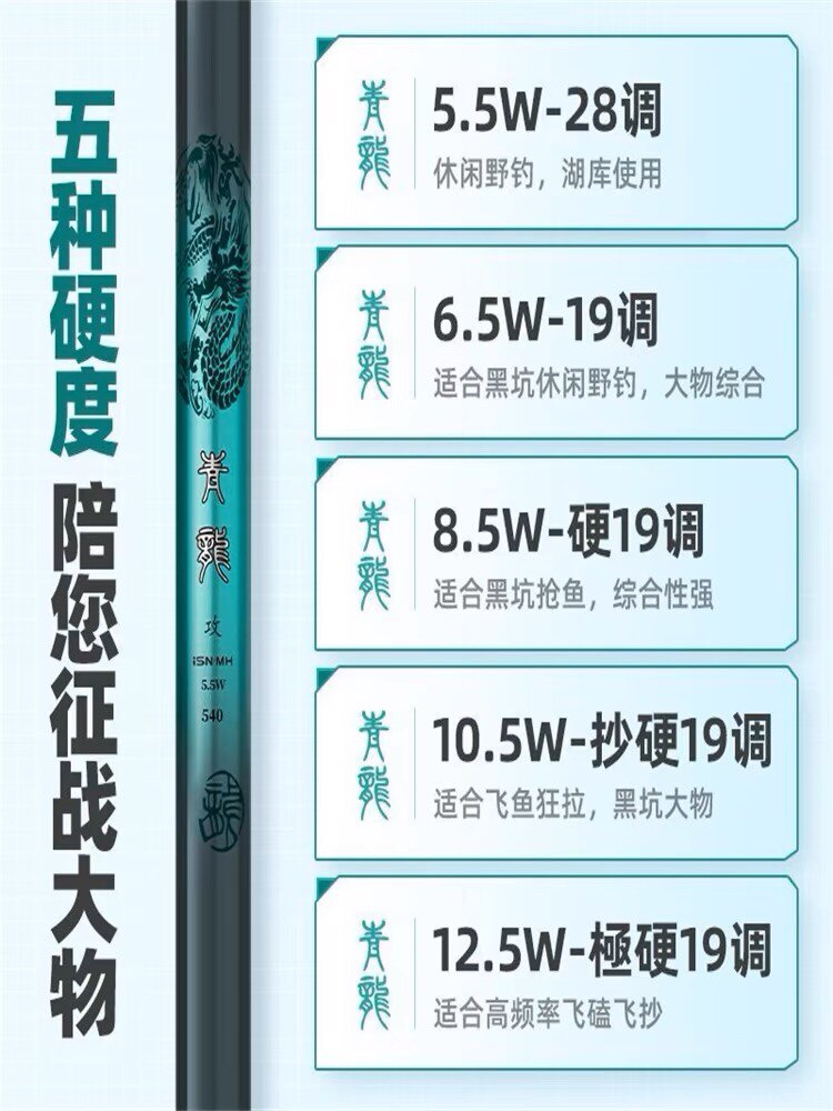 青龙攻鱼竿超轻台钓竿超硬调飞磕19调黑坑鲤鱼威名伦鱼竿5H-12H图片