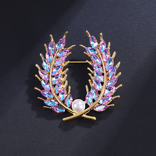 紫色麥穗胸針高檔西裝 優(yōu)雅時尚 配飾胸花女氣質(zhì)百搭大衣別針飾品
