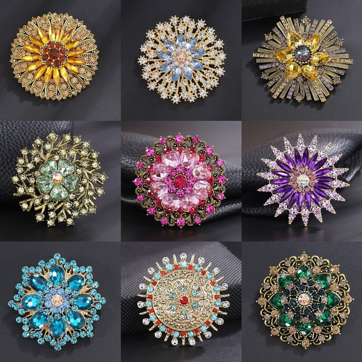 欧美夸张复古玻璃胸针女气质优雅服装配饰高级感胸花金属饰品别针,饰品/流行首饰/时尚饰品新,胸针,淘宝优惠券,粉丝福利购,淘宝优惠卷
