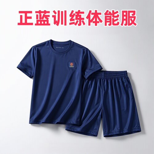 正品原厂蓝色消 体能服短袖短裤训练服T恤速干男女户外运动跑步