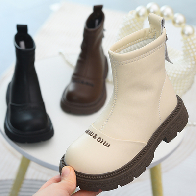 女童短靴秋冬新款儿童加绒马丁靴