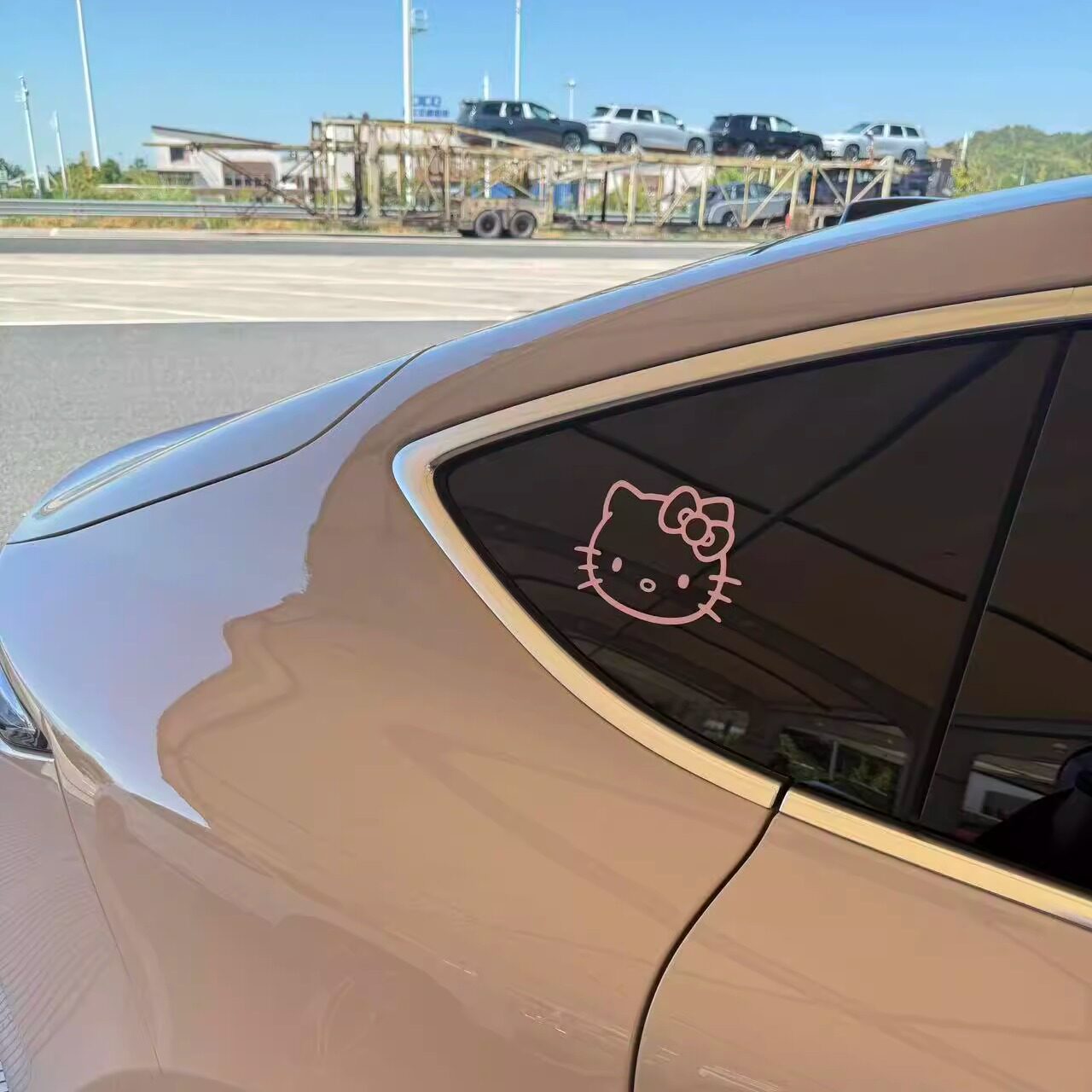 卡通猫车贴高级感汽纸女