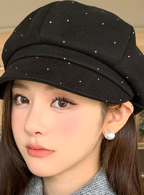 新款八角帽女秋冬天保暖休闲帽子