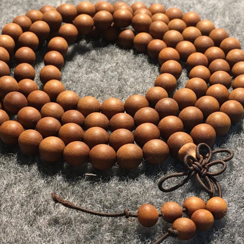 抖音同款巴布亚老檀香8mm108颗佛珠手串木质佛珠沉水媲美老檀黑肉