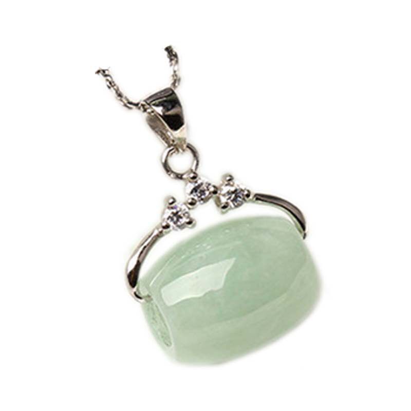 抖音新款天然翡翠a货路路通锁骨链玉石珠桶珠龙纹转运珠吊坠项链