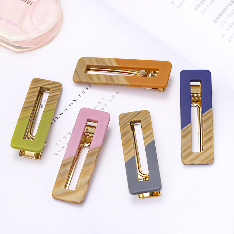 抖音同款气质甜美鸭嘴夹韩国INS仿真实木软陶发卡头饰