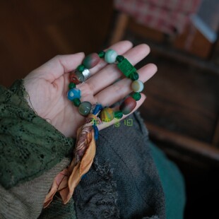 复古文艺尼泊尔丝线干青多宝手串SC144