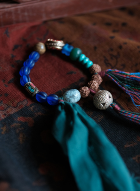 金刚菩提老硫璃尼泊尔珠古珠镀银