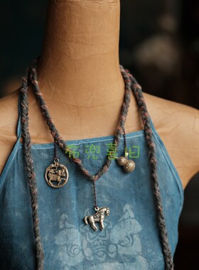 手编做旧百搭古银项链SC119