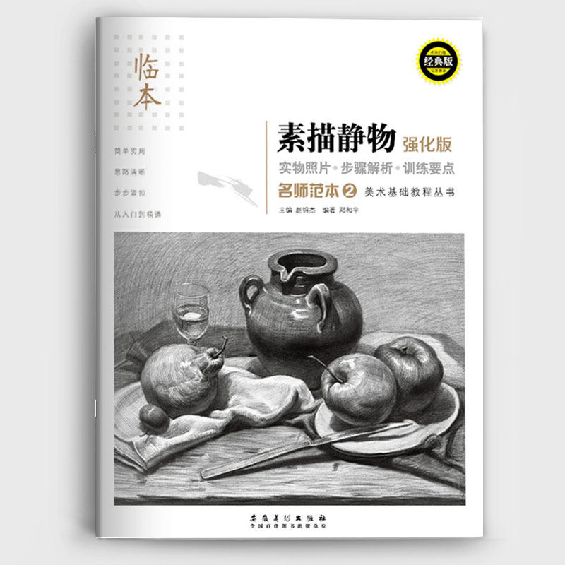 素描静物提高版 组合静物强化版临摹名师范本2赵锦杰编正版静物素描