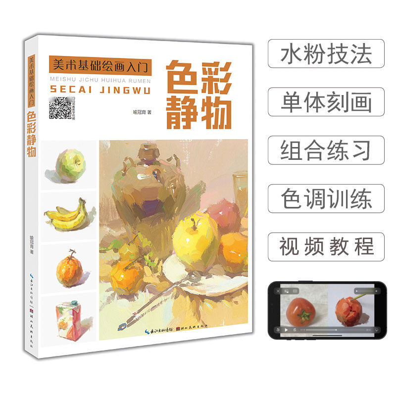 色彩静物 美术基础绘画入门 水粉静物临摹范本单体组合静物水粉画技法