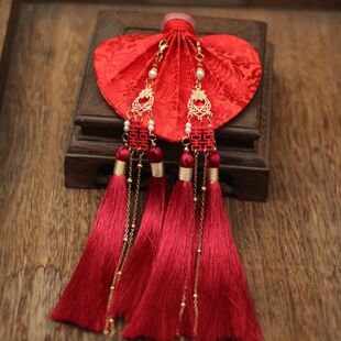 中式婚礼心心相印结发香囊大红爱心香包汉服荷包手工配饰随身散香