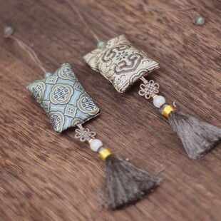 四合如意真丝织锦手工香囊香包福袋小锦囊胎毛袋古风汉服配饰安神