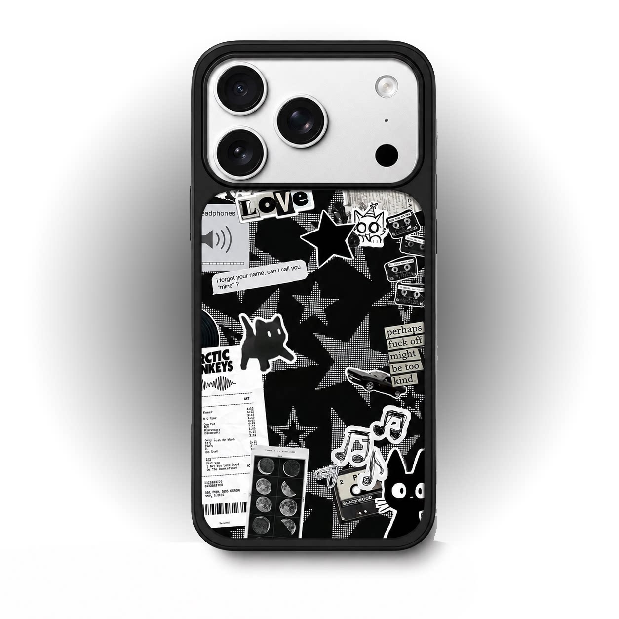 音乐星星猫适用于苹果小米手机壳17promax潮牌iPhone16新款OPPOvivo高级感小众独特不撞款手机壳暗黑风