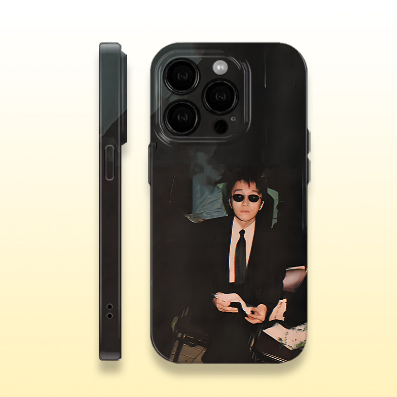 墨镜周星驰小众手机壳小众创意人像菲林亮面硬壳适用苹果15红米k70荣耀90华为MATE60P防摔IQOONEO8软一加ace3