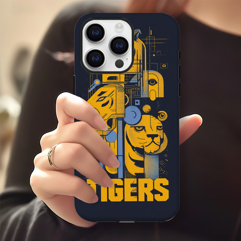 简约潮牌猛虎涂鸦男生手机壳手机壳适用于苹果17OPPOvivo小米17一加13苹果16promax荣耀华为vivo红米oppo