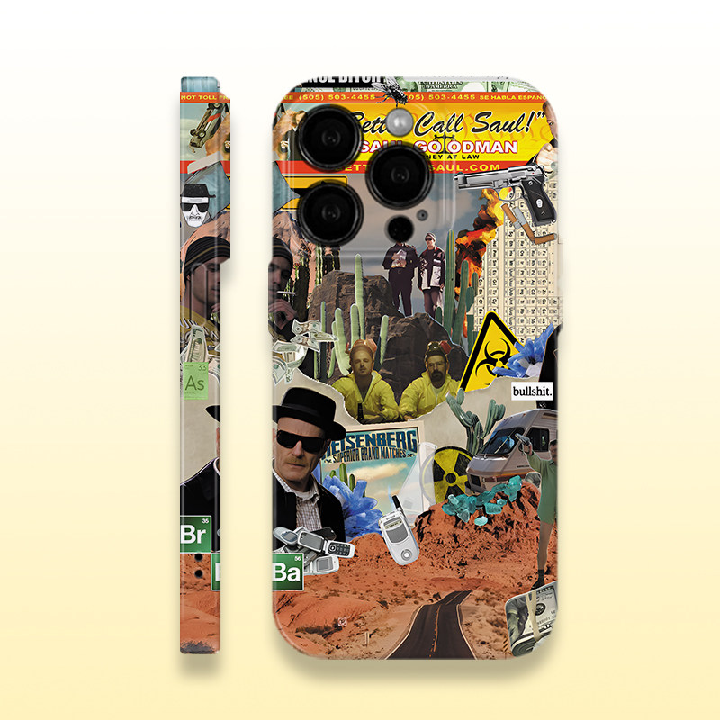 美剧绝命毒师创意混剪老白杰西菲林亮面硬壳手机壳适用苹果15红米k70荣耀90华为MATE60PRO防摔IQOONEO8软壳xr