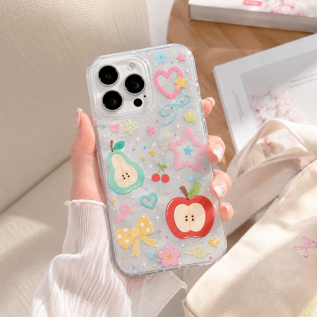 多巴胺水果星星苹果适用iPhone17/16promax手机壳红米K90磁吸vivoX300S华为P90羽纱OPPOreno16小米17